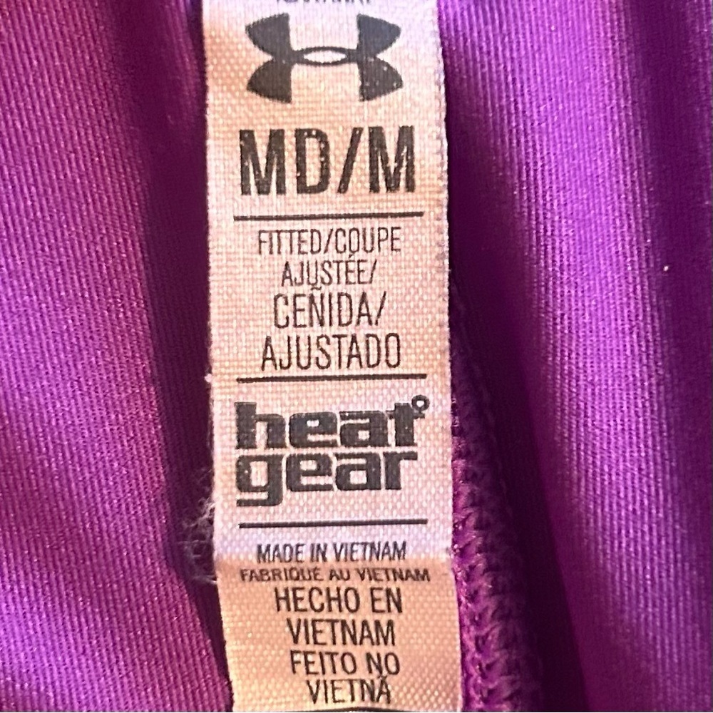 Under Armour HeatGear Mesh Back Performance Shirt Purple Medium - Picture 3 of 6
